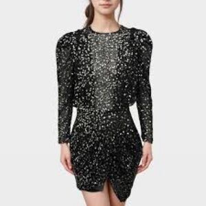 Isabel Marant Black Sequin Long Sleeve Dress (New)